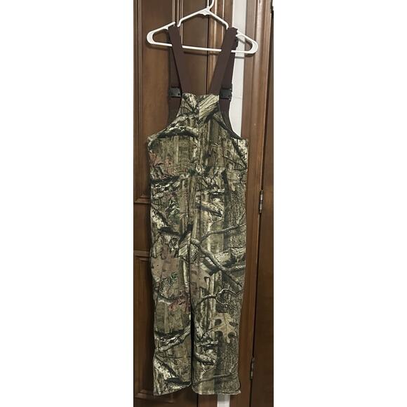 Red Head Camo Insulated Silent-Hide Thermolite Bib Overalls Boys Youth Large - Picture 2 of 11
